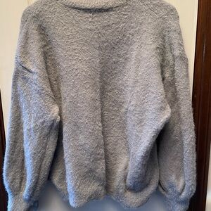 Cozy Gray Fuzzy Sweater